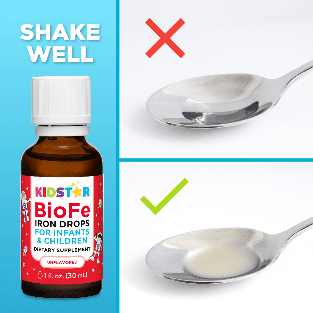 BioFe Iron Drops shake well, properly mixed is cloudy