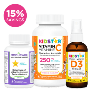KidStar Immunity Bundle with Moducare Grape chew, Vitamin C, and Vitamin D3 spray